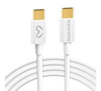 Mayaxess Câble de charge USB-C pour Samsung Galaxy S25 Ultra 1m Blanc