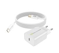 Mayaxess Chargeur Secteur pour Galaxy S20 20W + Câble USB-C 1m Blanc