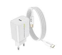 Mayaxess Chargeur Secteur pour Galaxy S21 Ultra 20W + Câble USB-C 1m Blanc