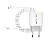 Mayaxess Chargeur Secteur pour Galaxy S23 Fe 20W + Câble USB-C 1m Blanc