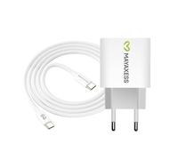 Mayaxess Chargeur Secteur pour iPhone 15 Plus 20W + Câble USB-C 1m Blanc