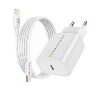 Chargeur Secteur pour iPhone 16 20W + Câble USB-C 1m Mayaxess Blanc