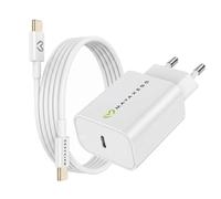 Chargeur Secteur pour iPhone 16 Plus 20W + Câble USB-C 1m Mayaxess Blanc