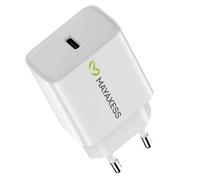 Mayaxess Chargeur USB-C Rapide 20W pour Samsung Galaxy S25 FE Blanc
