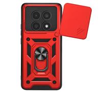 Mayaxess Coque Anneau pour Redmi Note 15 5G avec Cache Caméra Coulissant Rouge