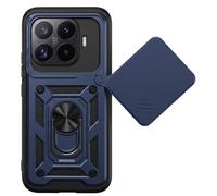 Coque pour Xiaomi 17T avec Cache Caméra Coulissant et Bague Magnétique Mayaxess Bleu nuit