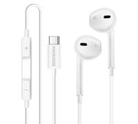 Ecouteurs Filaires pour Google Pixel 10 Pro XL USB-C avec Micro intégré Blanc
