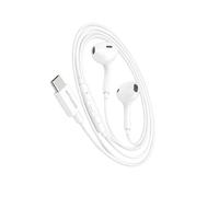 Mayaxess Écouteurs Filaires pour iPhone 16e USB-C avec Micro intégré Blanc