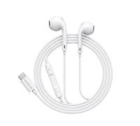 Mayaxess Écouteurs Filaires USB-C avec Micro intégré pour Fairphone 4 Blanc