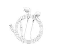 Mayaxess Écouteurs Filaires USB-C avec Micro intégré pour iPhone 16 Plus Blanc