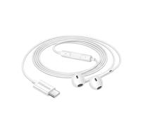 Mayaxess Écouteurs Filaires USB-C avec Micro intégré pour Xiaomi 14T Blanc