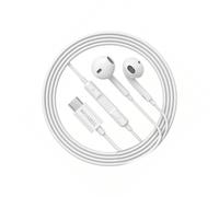 Mayaxess Écouteurs Filaires USB-C pour Galaxy A35 avec Microphone intégré Blanc