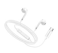 Écouteurs Filaires USB-C pour Galaxy A57 avec Microphone intégré Mayaxess Blanc