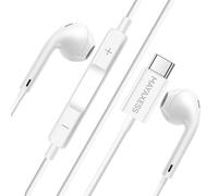 Ecouteurs Filaires USB-C pour Galaxy S25 Edge avec Microphone intégré Blanc