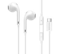 Ecouteurs pour iPhone 17 Pro Filaires USB-C avec Micro intégré Blanc