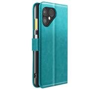 Etui Portefeuille pour Fairphone 6 avec Dragonne et Fonction Support Turquoise