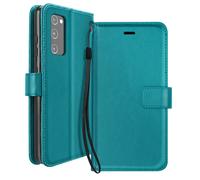 Étui Portefeuille pour Galaxy S20 FE avec Support Vidéo et Dragonne Mayaxess Turquoise