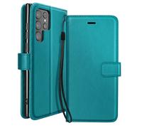 Mayaxess Étui Portefeuille pour Galaxy S22 Ultra avec Support Vidéo et Dragonne