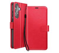Étui Portefeuille pour Galaxy S26 avec Dragonne et Fonction Stand Mayaxess Rouge