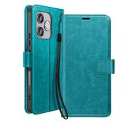 Etui Portefeuille pour Honor 600 Lite avec Dragonne et Fonction Support Turquoise