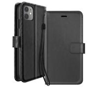 Mayaxess Etui Portefeuille pour iPhone 11 avec Dragonne et Support Vidéo Noir