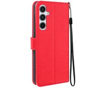 Mayaxess Étui pour Samsung A55 Portefeuille Fonction Support avec Dragonne Rouge