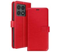Mayaxess Étui pour Xiaomi 14T Portefeuille avec Dragonne Rouge