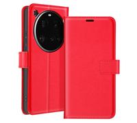 Mayaxess Étui pour Xiaomi 15 Ultra Clapet Portefeuille Support Rouge
