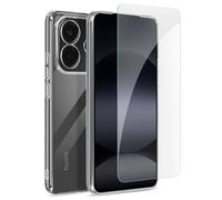 Pack Protection pour Redmi Note 14 4G Coque Souple et Verre Trempé Mayaxess Transparent