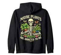 Maybe Plants are Addicted to Me, Jardinier Squelette rétro Sweat à Capuche