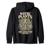 Maybe Plants are Addicted to Me, Jardinier Squelette rétro Sweat à Capuche