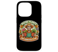 Maybe Plants are Addicted to Me Squelette de Jardinier Amusant Coque pour iPhone 14 Pro