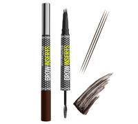 Maybelline Brow Insert Stylo Gel Fibreux pour Sourcils - Double Embout Précision & Volume - Teinte Noir Brun - 1 Unité
