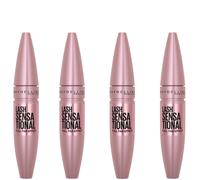 Maybelline Lash Sensational Volumising and Thickening Eyelash Lengthening Mascara - 01 Very Black (Pack of 4)