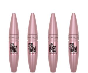Maybelline Lash Sensational Volumising and Thickening Eyelash Lengthening Mascara - 01 Very Black (Pack of 4)