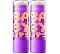 Maybelline New York - Baume À Lèvres Teinté - Hydratation Et Couleur Intenses - Baby Lips - Teinte : Peach Kiss - 4,8 g (Lot de 2)