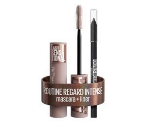 Maybelline New York - Coffret Idée Cadeau Saint-Valentin - Routine Regard Intense - Crayon Gel Yeux Effet Tatouage (Deep Onyx) & Mascara Volume Sensationnel (Very Black) - Tattoo Liner & Body