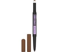 Maybelline New York Express Brow Satin Duo Crayon Sourcils Medium Brown | Crayon + poudre 2 en 1, Enrichi en cire, Fixation couleur toute la journée, Résultat naturel, Teinte 02