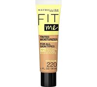 Maybelline New York Fit Me Hydratant teinté pour une sensation de fraîcheur, couverture naturelle, hydratation 12 h, unifie le teint de la peau, dissimule les imperfections, 220, 30 ml
