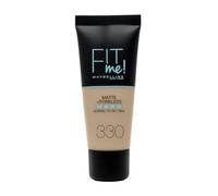 Maybelline New York Fit Me Matte Fond de Teint 330 Caramel Doré 30ml | Micro-poudres floutantes, Argile matifiante, Contrôle brillance, Affine grain de peau, Peaux normales à grasses