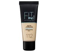 Maybelline New-York - Fond de teint Fluide Fit Me Matte & Poreless - Peaux normales à grasses - Teinte : 112 Soft Beige - 30 ml