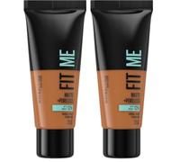 Maybelline New York - Fond de Teint Fluide Fit Me- Matte & Poreless - Peaux normales à grasses - Teinte : 350 Caramel - 30 ml (Lot de 2)
