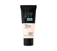 Maybelline New York - Fond de Teint Fluide Ton sur Ton Fit me! Matte and Poreless - Teinte : 97 Porcelaine naturelle, NU