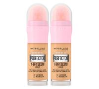 Maybelline New York Instant Age Perfector Glow 4en1 Anti-Cernes BB Cream Éclairant Primer Couleur 1.5 Light Medium avec Éponge d'Application - 2 Flacons de 20ml