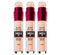 Maybelline New York Instant Anti-Age Effacer Age Correcteur Multifonction Couleur 02 Nude Éclaircissant avec Applicateur Éponge - 3 Cosmétiques