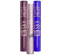Maybelline New York Lash Sensational Sky High Mascara en noir, bleu et bordeaux pour cils longs, noir et bleu brume bordeaux, 3 x 7,2 ml