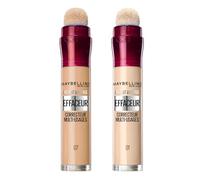 Maybelline New York L'Effaceur Âge Correcteur Liquide Multi-usages Couleur 01 Light avec Applicateur Éponge + Effaceur Âge Correcteur Liquide 07 Contre les Cernes Instant Anti-Age