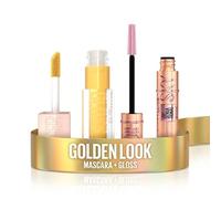 Maybelline New York - Lot : Mascara Pailleté Couleur Or Sky High - Teinte : Gold Glitz - 7,2 ml + Gloss à Lèvres Hydratant & Effet Repulpant Instantané Lifter Gloss - Teinte : 026 Honey