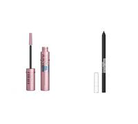 Maybelline New York - Lot Mascara Sky High Waterproof - Teinte : Very Black, 7,2 ml + Crayon Gel Yeux Effet Tatouage - Waterproof & Tenue 36h - Tattoo Liner - Teinte : Deep Onyx