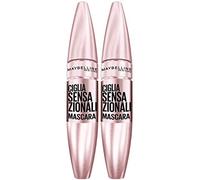 Maybelline New York Mascara Volumisant Ciglia Sensationnelle, Effet éventail pour cils Folte, Lot de 2 pièces, Noir